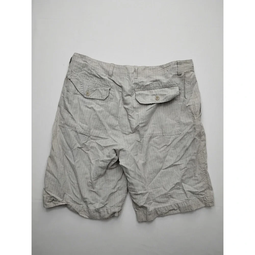 Banana Republic Shorts Men 36 Linen Blend Tan Bermuda Casual Beach Lightweight